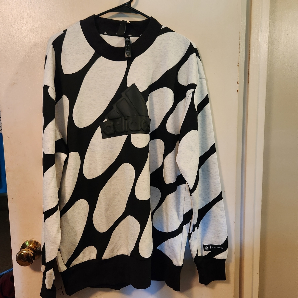 Adidas X Marimekko Future Icons 3-Stripes Sweats HR8193 Cloud White Black Large